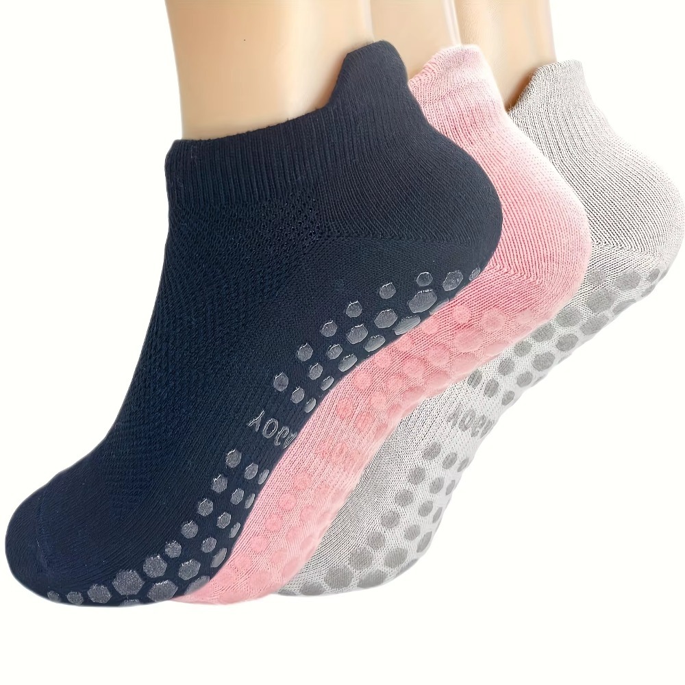 Medias Para Pilates Y Yoga - 여성용 요가 양말 3켤레, 미끄럼 방지