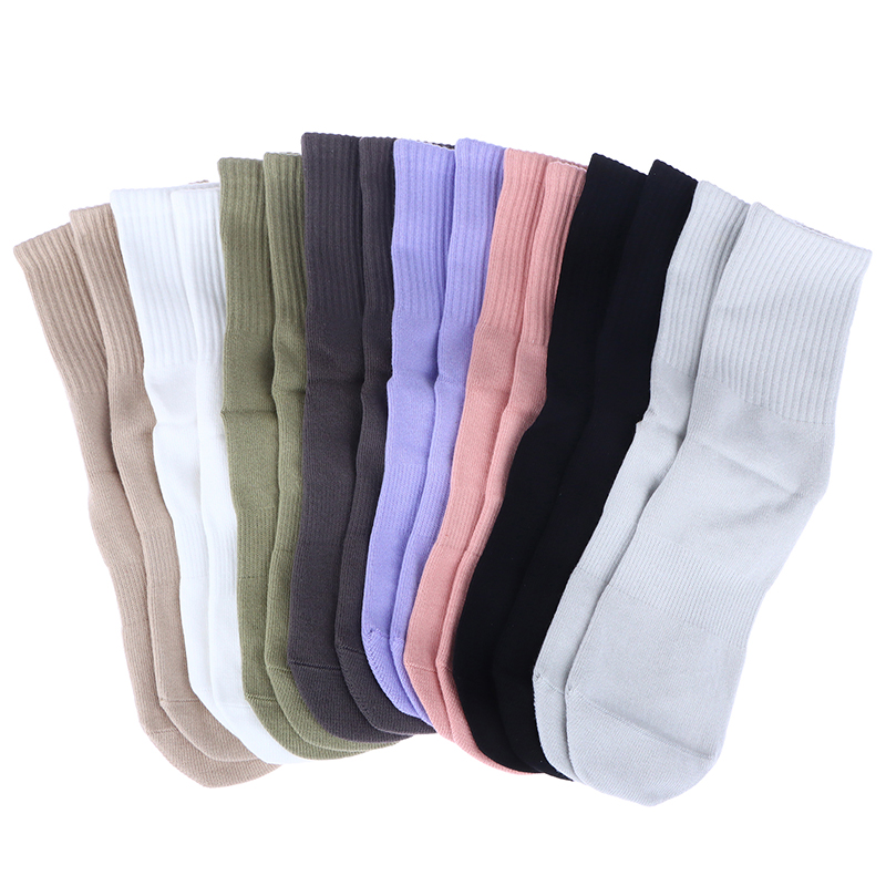 2pcs 코 튼 통기성 중반 송아지 요가 양말 솔리드  - Medias Para Pilates Y Yoga 리뷰 및 가격